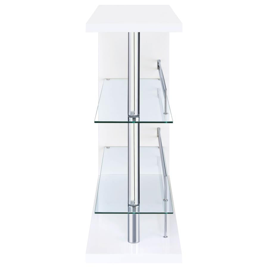 Unidad de bar blanca de 3 piezas - Almacenamiento + soporte para vino