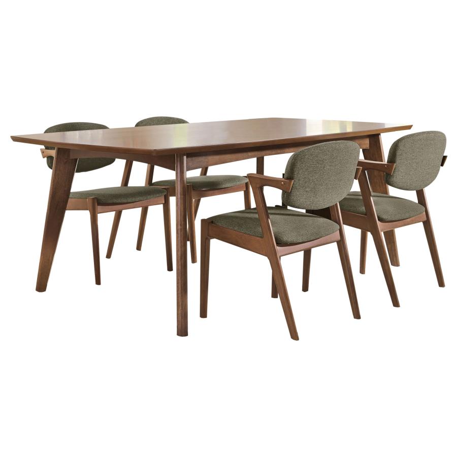Colección de comedor ovalado de 5 piezas Malone - Moderno de mediados de siglo
