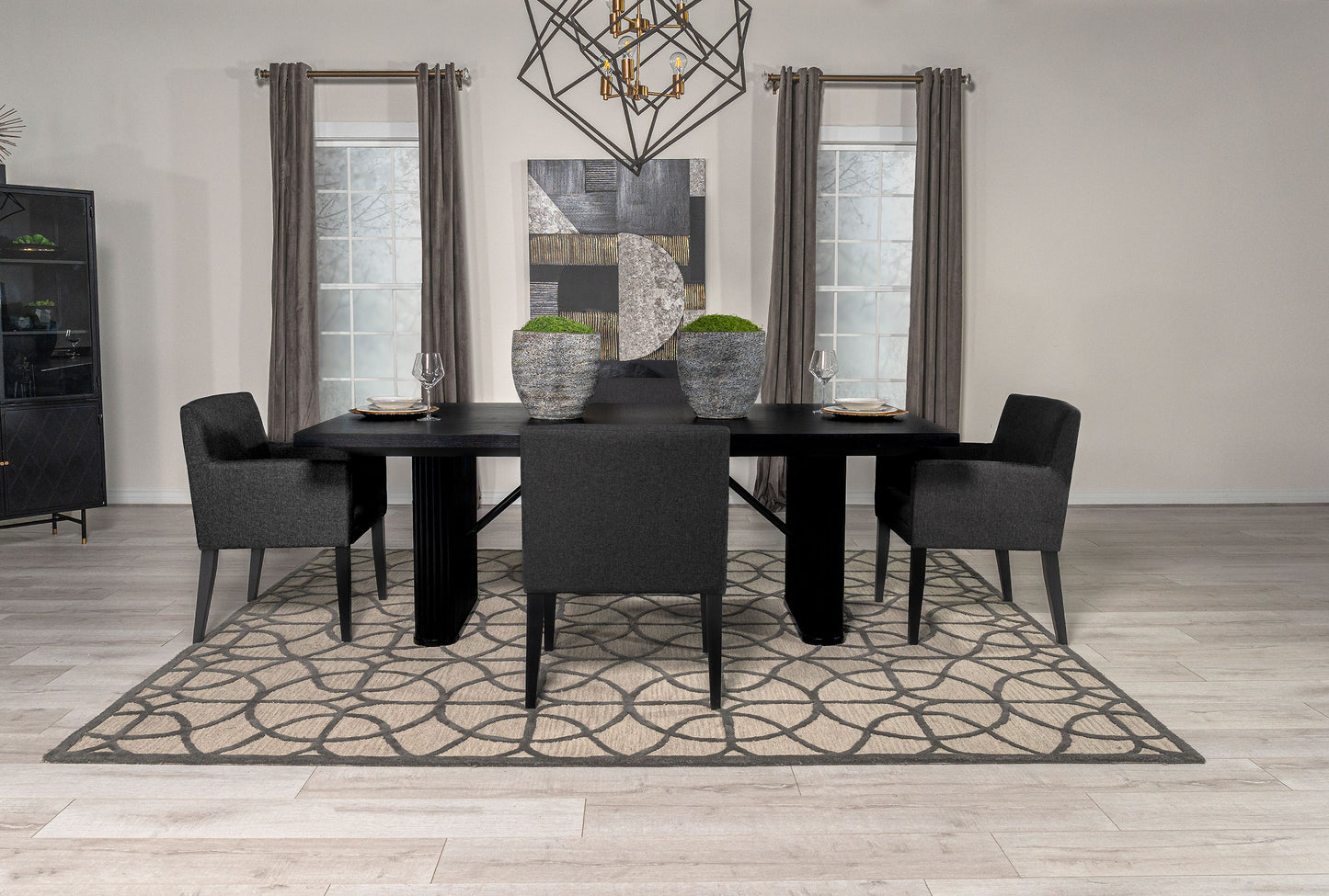 Catherine 5-7 Pc Black Dining Set by Coaster
