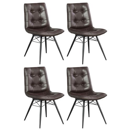Aiken Tufted Brown Side Chairs 107853