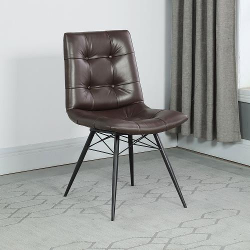 Aiken Tufted Brown Side Chairs 107853