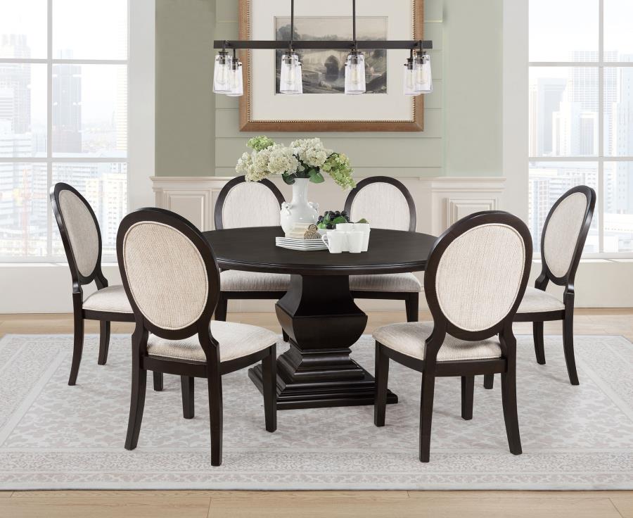 Twyla 7 Pc Dark Cocoa Dining Set