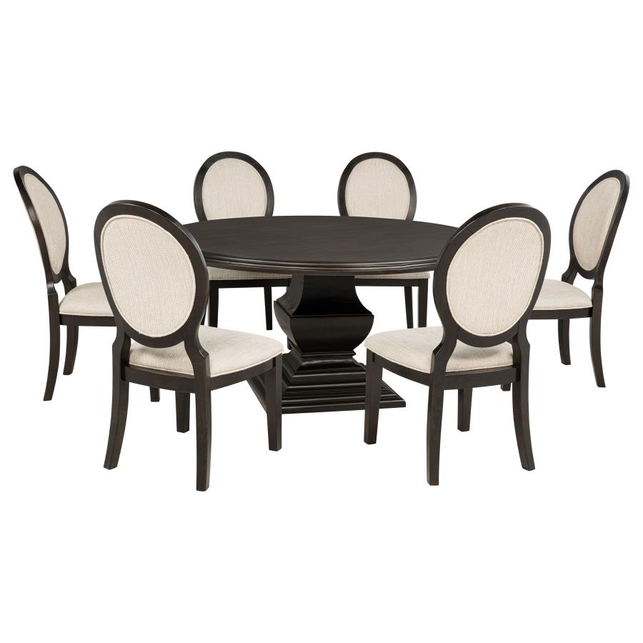 Twyla 7 Pc Dark Cocoa Dining Set