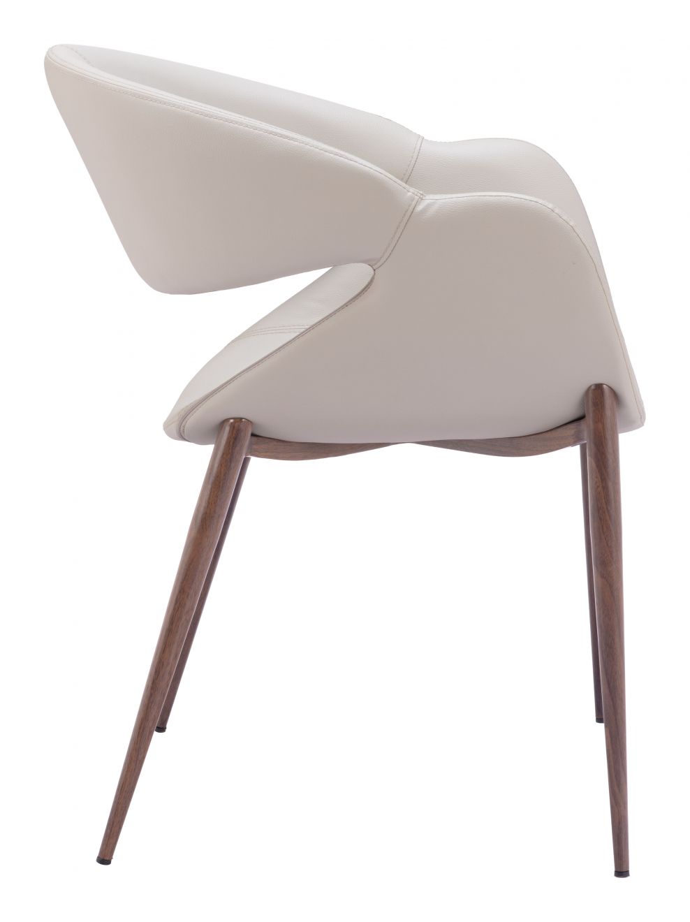 Limay Dining Chair Beige & Walnut