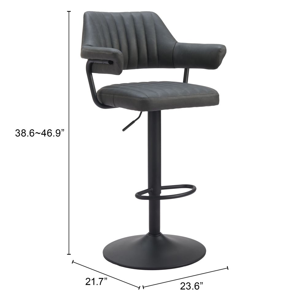 Zuo Modern Erret Swivel Gray Barstool