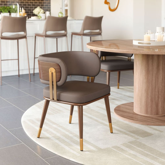 Brew Upholstered Walnut Chair by Zuo Modern