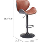 Zuo Modern Meyane Barstool Brown