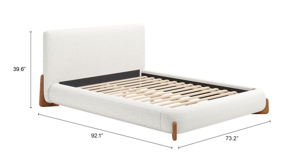 Baris Queen Bed Ivory 110663