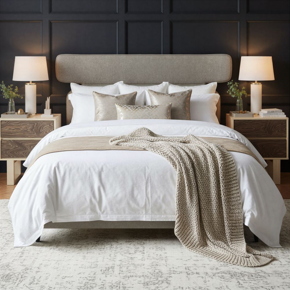 Dusa Olive Brown Platform Bed