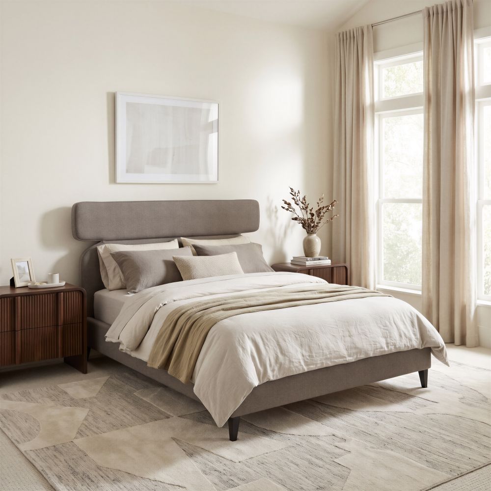 Dusa Olive Brown Platform Bed