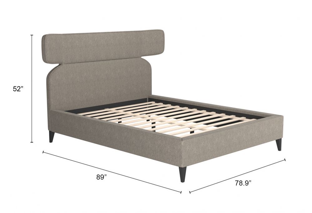 Dusa Olive Brown Platform Bed