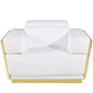 Silla Global United 1111 - Cuero italiano blanco