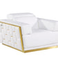 Silla Global United 1111 - Cuero italiano blanco