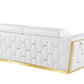 Global United 1111 Sofa - White Italian Leather