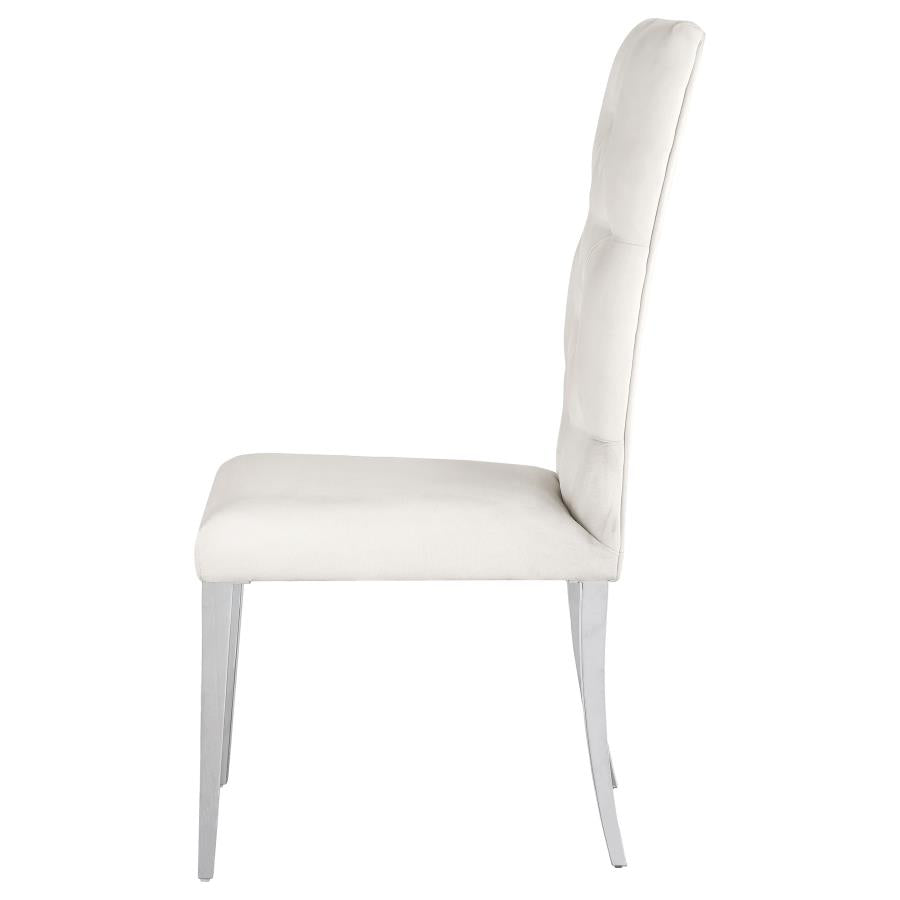 Kerwin 111102 White Velvet Chair - Set of 2