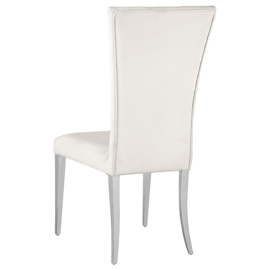 Kerwin 111102 White Velvet Chair - Set of 2