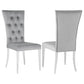 Kerwin 111103 Silla de terciopelo gris - Juego de 2