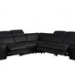 Divanitalia 1116 Black 5 Pc Power Sectional