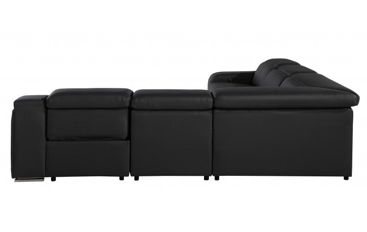 Divanitalia 1116 Black 5 Pc Power Sectional