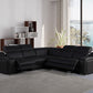 Divanitalia 1116 Black 5 Pc Power Sectional