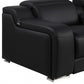 Divanitalia 1116 Black 5 Pc Power Sectional