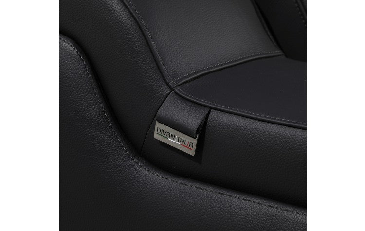 Divanitalia 1116 Black 5 Pc Power Sectional