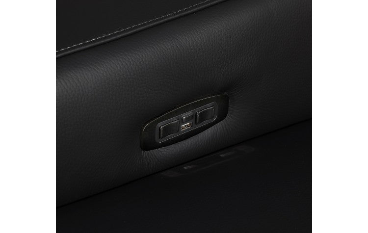 Divanitalia 1116 Black 5 Pc Power Sectional