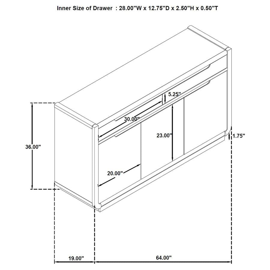 Leandro Burnished Black Sideboard 115395