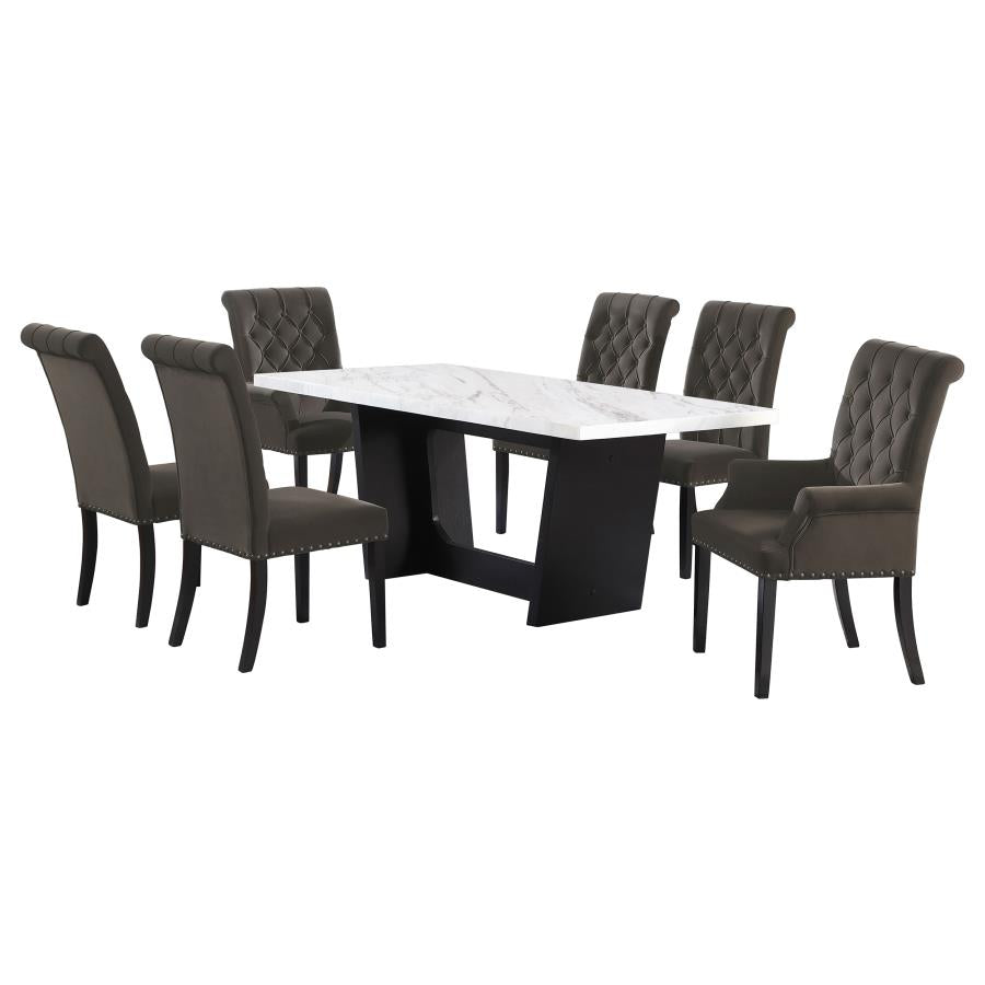 Colección de comedor de mármol blanco Sherry 115511-S7BV