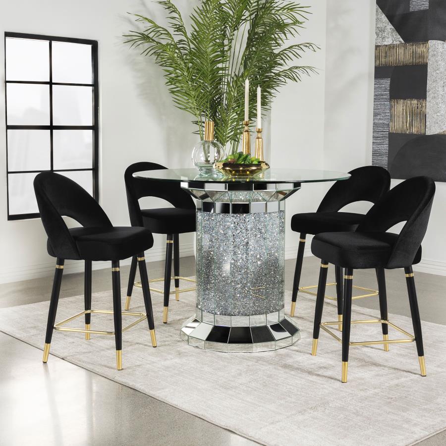 Colección de comedor Glam de 5 piezas en negro Ellie 115558-S5