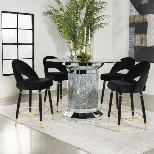 Colección de comedor Glam de 5 piezas en negro Ellie 115558-S5
