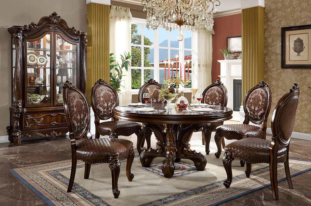 Versailles Round Cherry Finish Dining Set