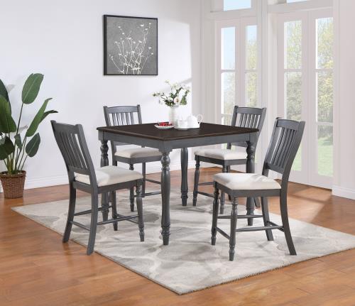 Colección de comedor Wiley de 5 piezas en beige y gris 120576
