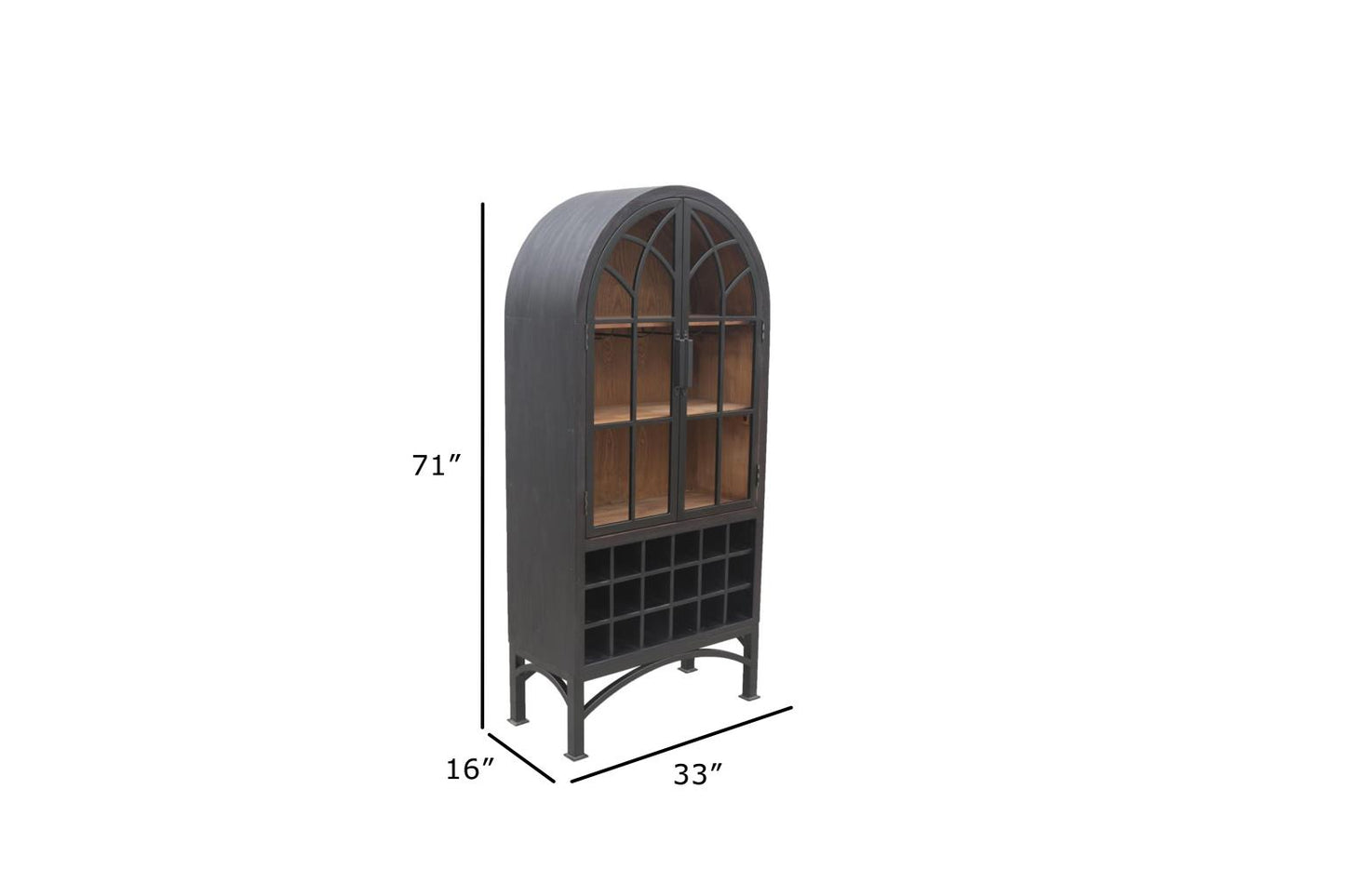 Victoria Wine Cabinet Matte Black Natural Interior