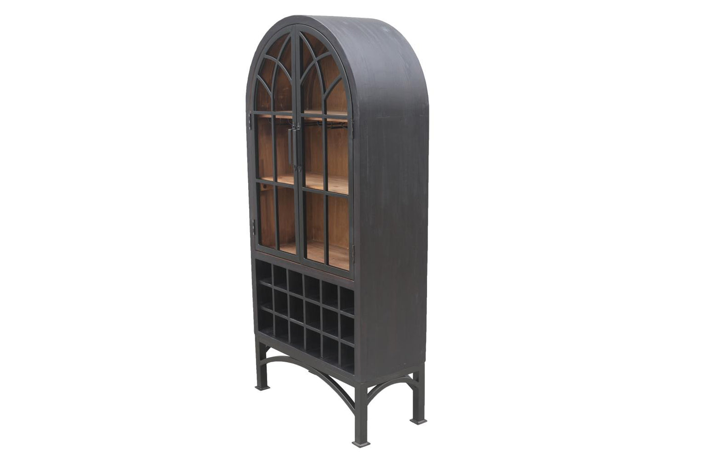 Victoria Wine Cabinet Matte Black Natural Interior