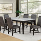 Averill 7 Pc White Marble Top Dining Set