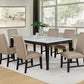 Averill 7 Pc Dining Set Tan and Coffee Bean