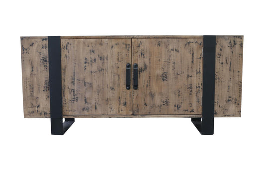 Huntington Wine Cabinet Natural with Antique Black