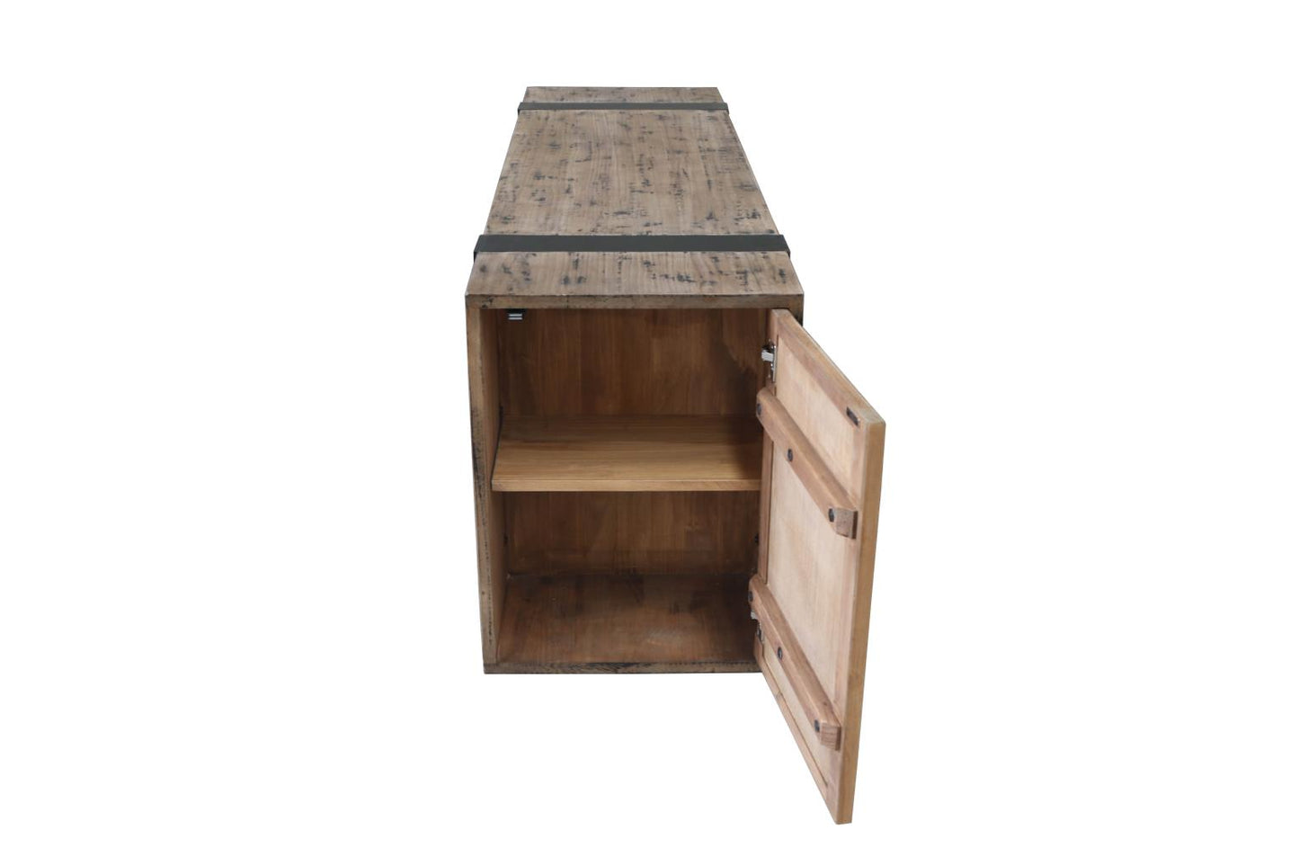 Huntington Wine Cabinet Natural with Antique Black