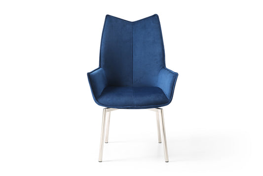 1218 Swivel Dining Chair Navy Blue Fabric