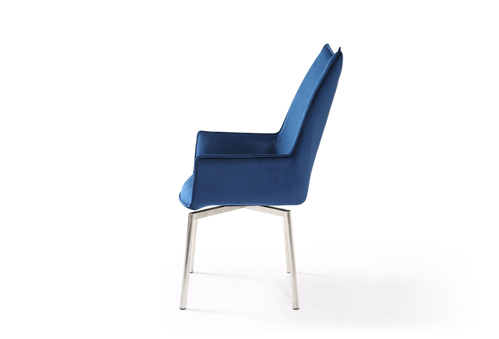 1218 Swivel Dining Chair Navy Blue Fabric