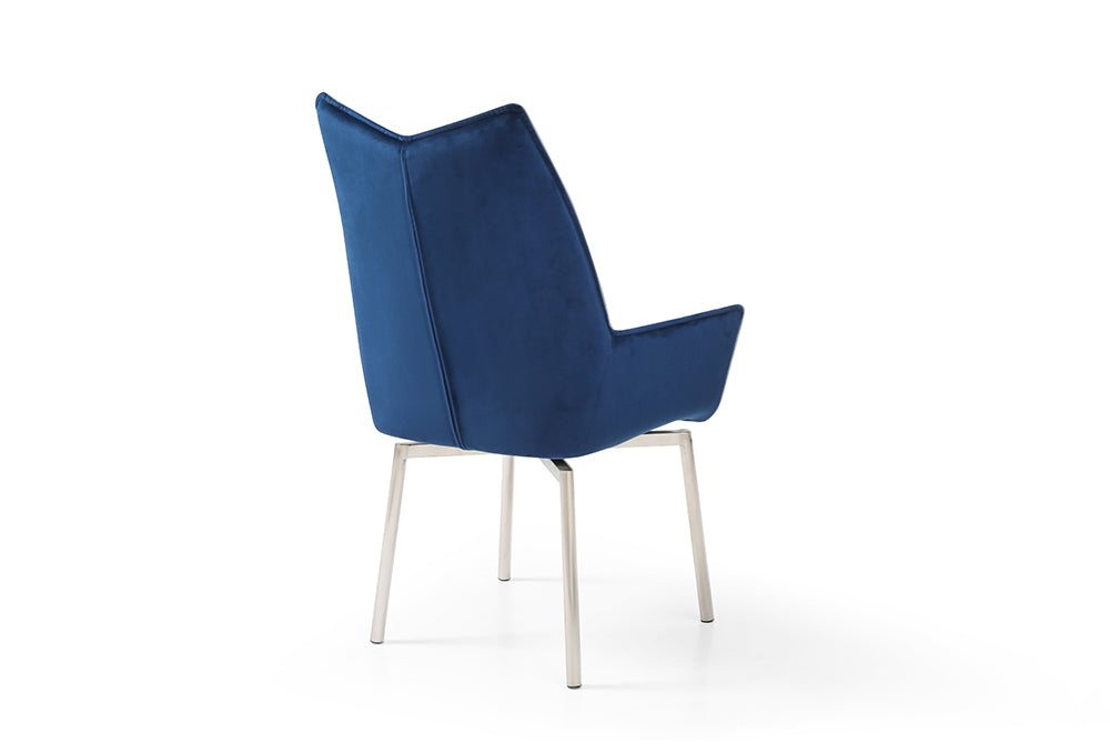 1218 Swivel Dining Chair Navy Blue Fabric