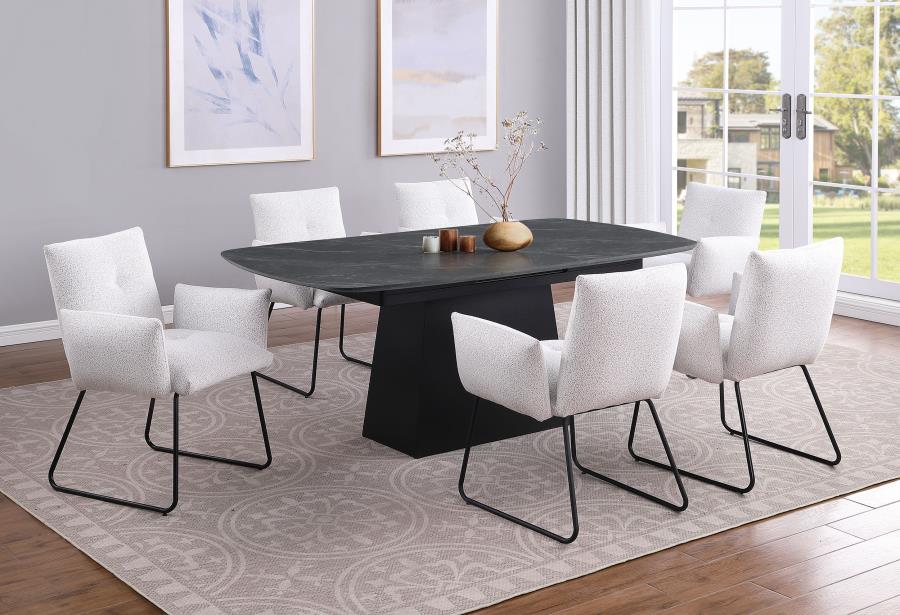 Potero Faux Marble Extension Leaf Dining Set