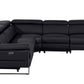 Divanitalia 1246 Black Power 5 Pc Sectional