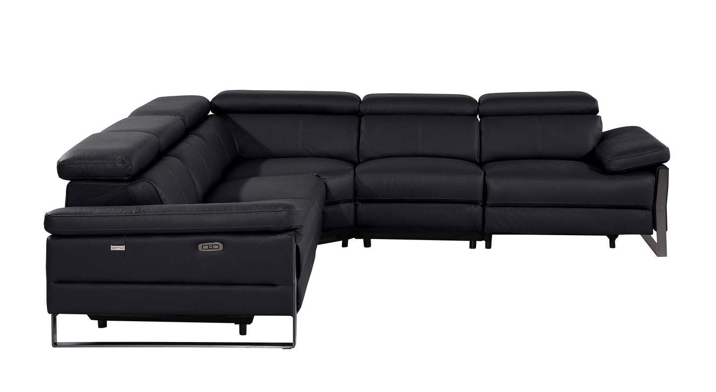 Divanitalia 1246 Black Power 5 Pc Sectional