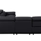 Divanitalia 1246 Black Power 5 Pc Sectional