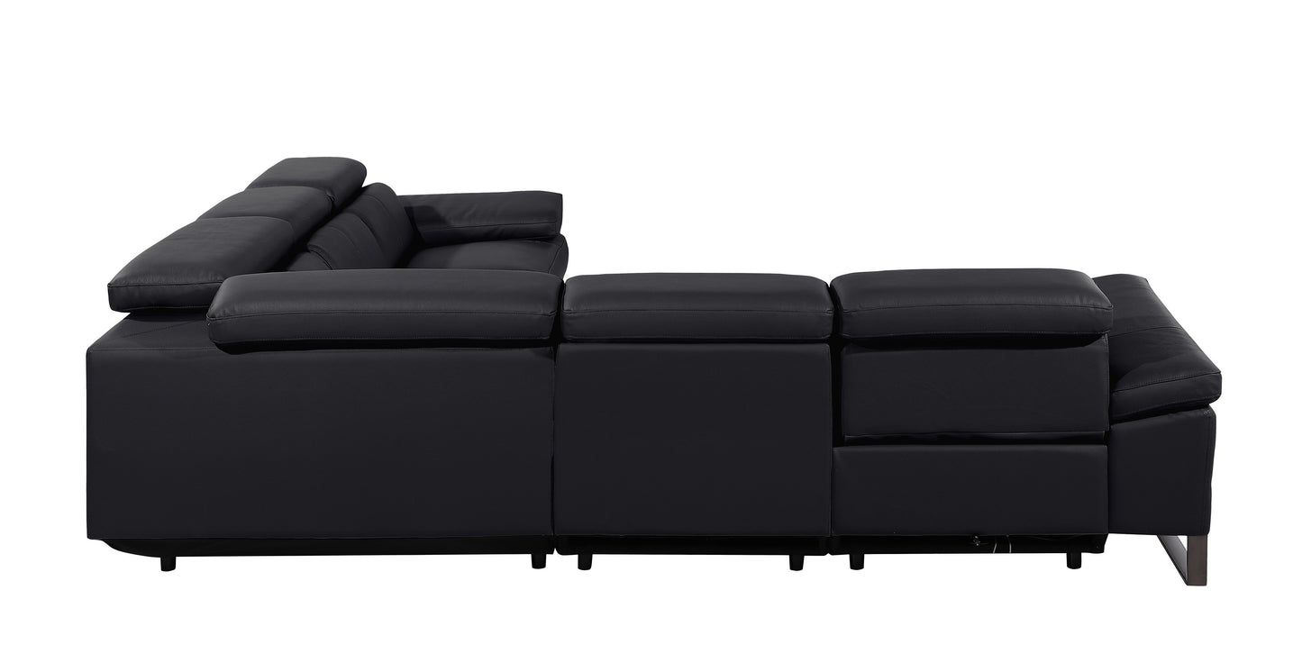 Divanitalia 1246 Black Power 5 Pc Sectional