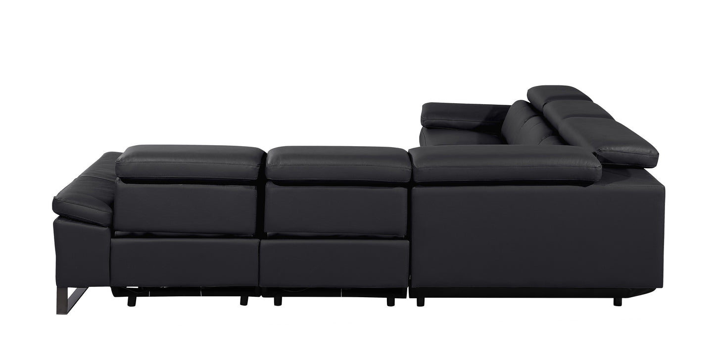 Divanitalia 1246 Black Power 5 Pc Sectional