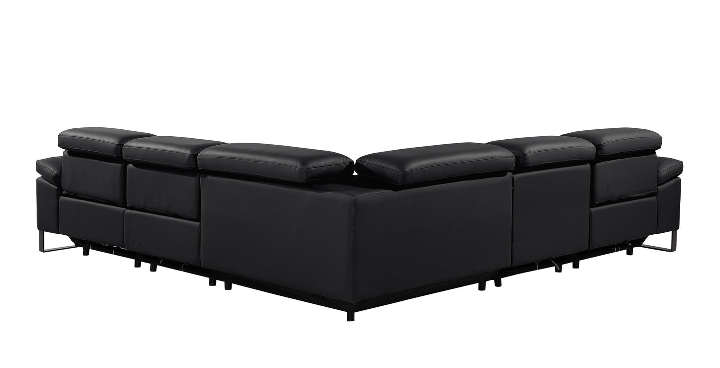 Divanitalia 1246 Black Power 5 Pc Sectional