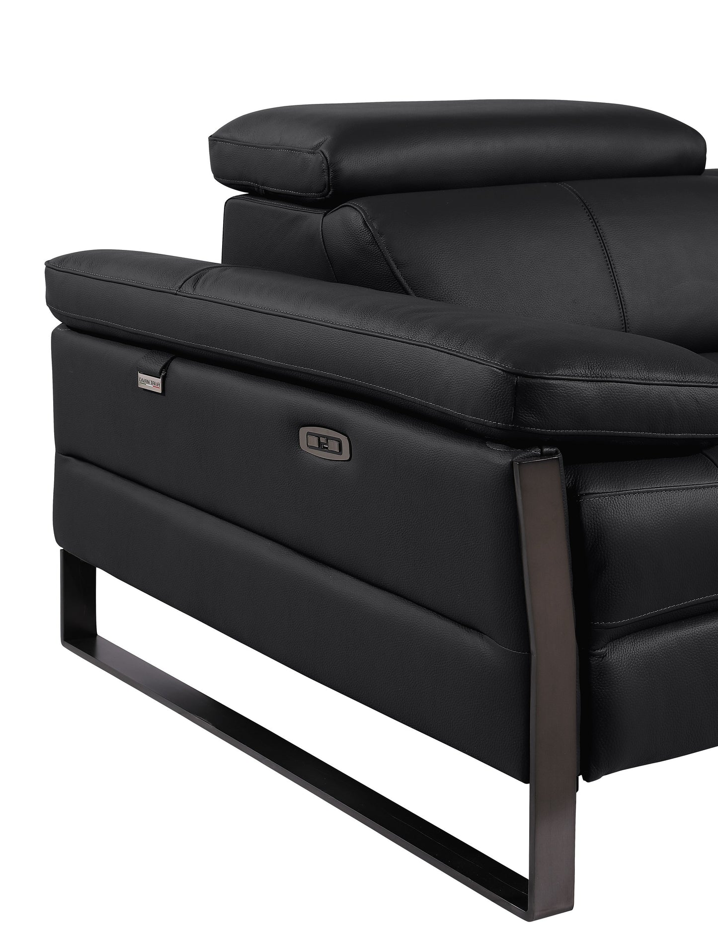 Divanitalia 1246 Black Power 5 Pc Sectional